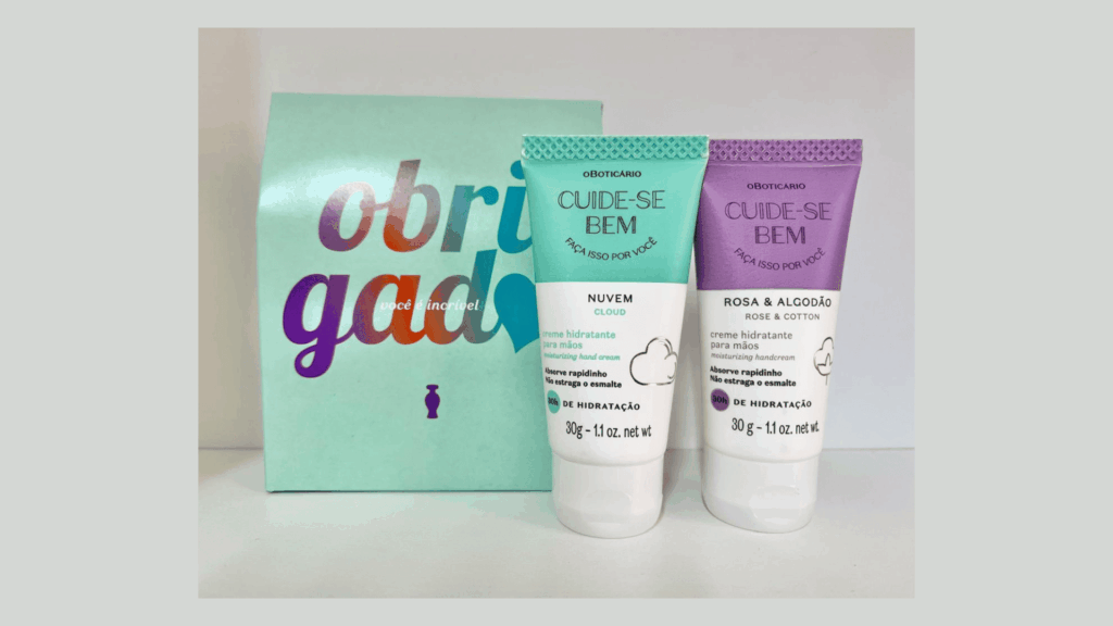 Kit miniatura creme para as mãos ( Nuvem+Rosa & Algodão)